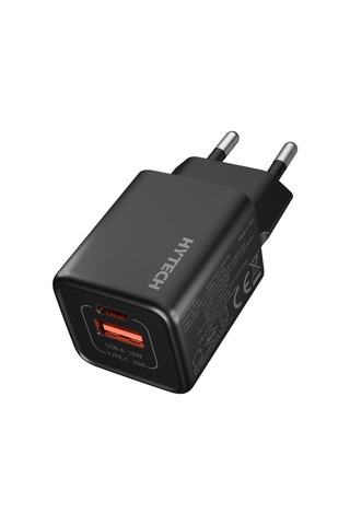 Hytech Hy-xeg35 Type Usb-c 35w Pd + 18w Usb Qc 3.0 Gan Pd/pps Siyah Hızlı Ev Şarj Adaptörü