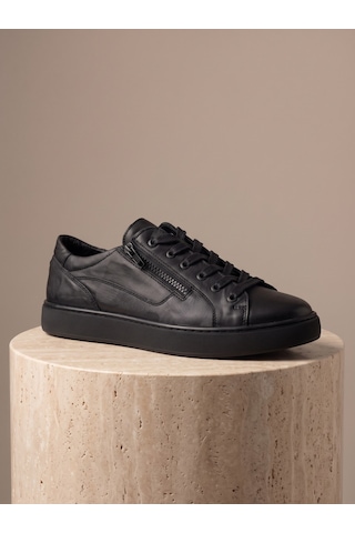 Bafaş 032043ml Siyah Katmanlı Panelli Bağcıklı Sneaker