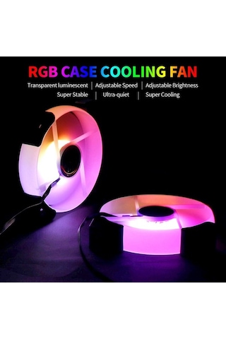 Didadodo 12cm Rgb Soğutma Fanı - Sessiz, Hidrolik Yataklı, Beyaz Yüksek Kapasiteli Beyaz