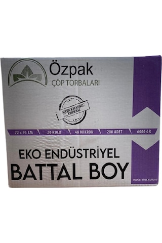 Özpak Eko Endüstriyel Çöp Torbası 20'li 10 Adet  Siyah 72 x 95 CM