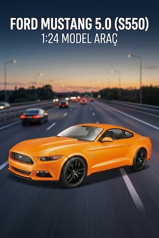 Maisto Lisanslı Metal Ford Mustang GT 2015 1:24 Kapısı ve Kaputu Açılabilir Oyuncak Model Araba