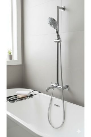 Defne Renk Detayları Ve Krom Rengi Gövdesi Ve Şık Tasarımı İle Kaliteli 3 Fonksiyonlu El Duşu Krom