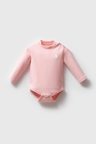 U.s. Polo Assn. Kız Bebek 3'lü Body Set Açık Pembe-1700 Pembe