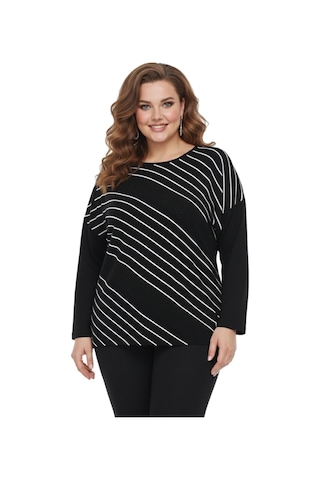 Wearon Kadın Siyah Sıfır Yaka Taşlı Bluz Bgl-st05157 Siyah