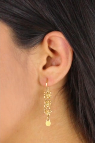 Tek Sıra Altın Kaplama Kişniş Midyat Gümüş Üçlü Set