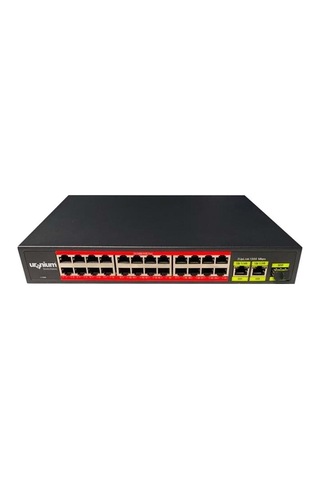 Uranium Poe-2421sfp-300w 24x10/100 2x Gigabit Uplink 1xsfp Poe Combo Rack Tipi Switch
