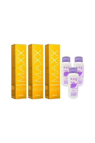 Maxx Deluxe Saç Boyası 8.1 Küllü Açık Kumral + Oksidan X 3 (431290644)