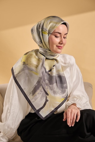 Silk Home Twill İpek Petal Eşarp Antrasit 90x90 Çok Renkli