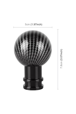 Wondernest Evrensel Araba Karbon Fiber Desenli Metal Vites Topuzu Siyah Siyah