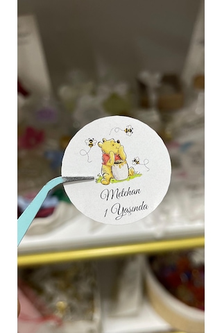 Doğum Günü Yuvarlak Yapışkanlı Etiket 3,5x3,5 Cm 88 Adet - Arl Etiket Tasarım Beyaz