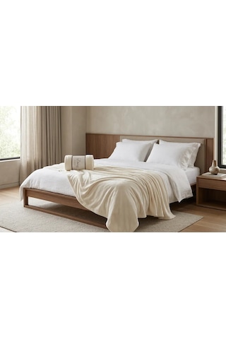 Daisy Super Soft Battaniye Çift Kişilik 200x220 Krem