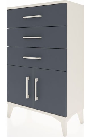 Arges Komodin 3 Çekmeceli 2 Kapaklı 60x30x96 Aytaşı-antrasit Aytaşı