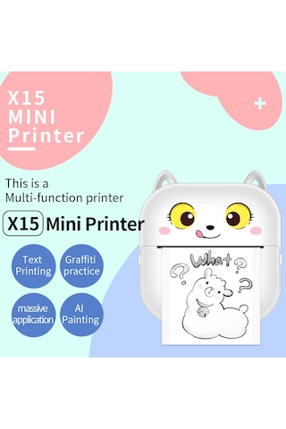 X15 Mini Termal Yazıcı Yanlış Soru Yazdırma 200 Dpı Bluetooth Cep Yazıcısı, Standart Sürüm