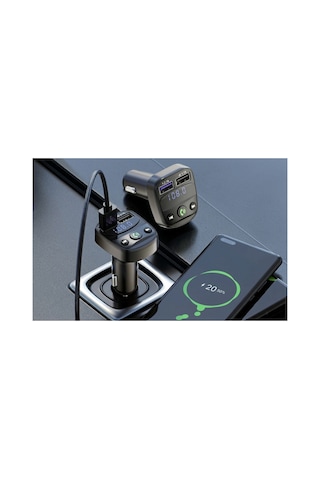 Bluetooth Araç Kiti Fm Transmitter Ve 2.1a Hızlı Şarj Cihazı - Eller Serbest Görüşme
