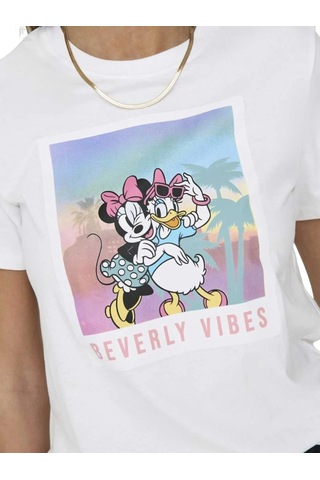 Only Kadın T-shirt Dısney Lıfe Mınnıe 15322575 Beyaz