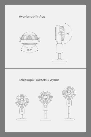 Fressi Jaf18 Taşınabilir Masaüstü Gri Usb Fan