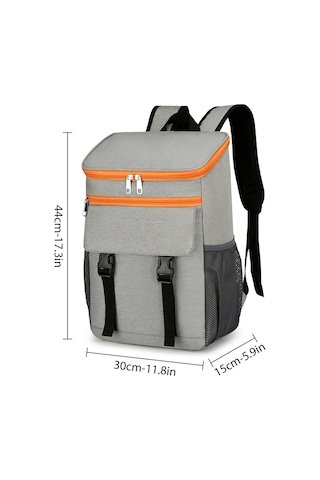 Symbee Soguk/sıcak Saklama Isı Yalıtımlı Çanta, Dış Etkinlikler İçin Poşet, Oxford Kumaş, Gri-kırmızı, Çift Omuzlu Tasarım Gri - Turuncu