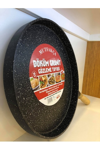 Mutfakça Döküm Granit Gözleme Bazlama Et Tava 36 CM