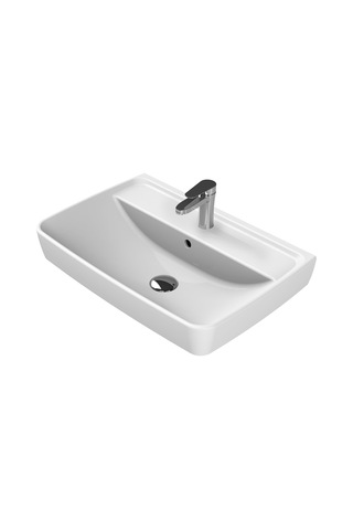 Turkuaz Cerastyle Duru Lavabo 60 40 Cm Ve Noura Yarım Ayak Beyaz
