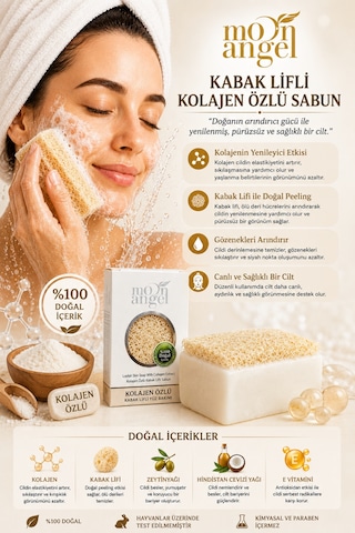 Kabak Lifli Sabun Kolajen Özlü Dolgun Ve Pürüzsüz Cilt Bakım Sabunu