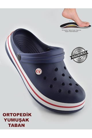 15090 Cv Crosss Tarzı Unisex Terlik Hemşire Doktor Terliği Lacivert