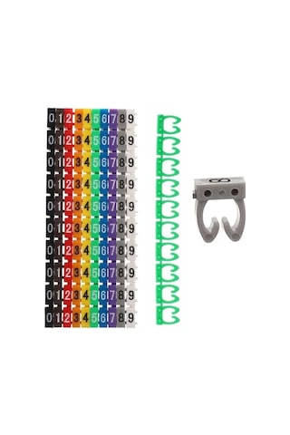 Sh Powermaster 0-9 Dijital Kodlu Renkli Kablo İşaretleyici 4mm Najmaddin