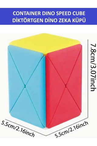 Dikdörtgen Dino Stıckersız Profesyonel Speed Cube -zeka Küpü - Sabır Küpü - Muhteşem Bir Hediye
