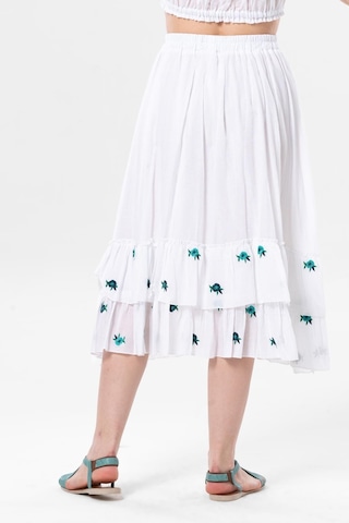 Lavinya Vual Nakışlı Uzun Yazlık Etek Beyaz Byz-beyaz Beyaz