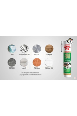 Somafıx S580 Hıgh Tack Korniş Yapıştırıcısı 290 Ml Taş,beton,metal,cam