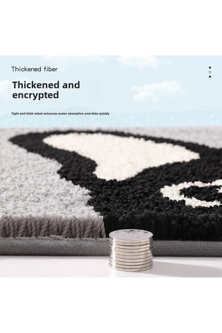 Yifomall Köpek Figürlü Banyo Paspası - Yüksek Su Emici, Kayma Engellli, Hızlı Kuruyan, Ev Dekoru İçin Kartoon Desenli Halı Diğer