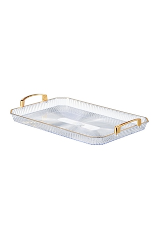 Springsun Altın Kaplama Versatil Tepsisi - Meyve, Çay, Pastane Ve Kek Servisi İçin, 31x21x4.8 Cm Küçük Boy, Kaliteli Ve Luxurious Tasarım