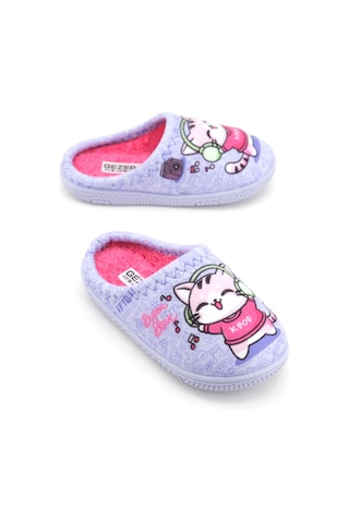 Gezer Kız Çocuk Kışlık Rahat Taban Ev Bahçe Gondol Terlik Lila