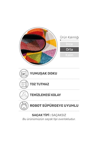 Colora Halı Koleksiyonu Yumuşak Renkli Kare Halı, Tozumaz, Modern Tasarım Ve Kolay Temizlik Multi 2