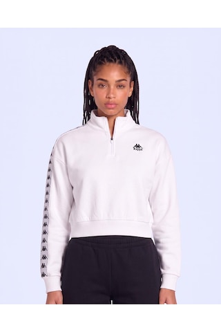 Kappa 222 Banda Mines Kadın Beyaz Regular Sweatshirt