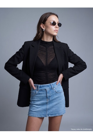 Dilvin 60823 Blazer Ceket-siyah