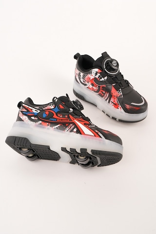 Muggo Pato Çocuk Işıklı Patenli Tekerlekli Sneaker Spor Ayakkabı Siyah