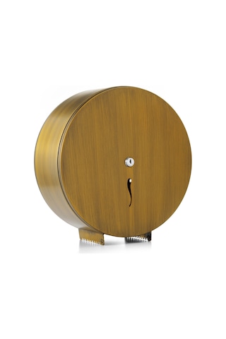 ARGESAN-Paslanmaz Çelik WC Kağıtlığı JUMBO Q28 cm-ALTIN ESKİTME