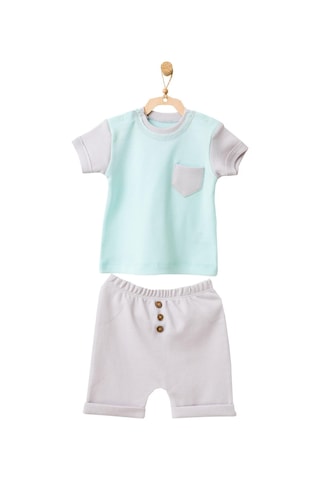 Andywawa Erkek Bebek Mint Rengi Cepli Alt Üst Şort Takım Ac21772r 001
