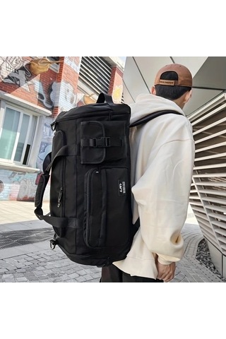 Sandwich Motion003 Siyah Erkek Spor Çantası Omuz Askılı Büyük Kapasiteli Çapraz Bag Gym Seyahat Siyah