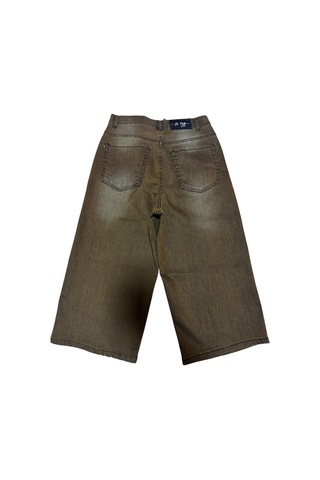 St.poll Likralı Yıkamalı Unisex Baggy Şortolon Şort Vizon