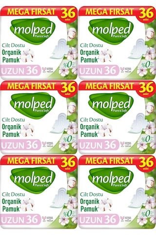 Molped Pure & Soft Hijyenik Ped Uzun 6 x 36'lı