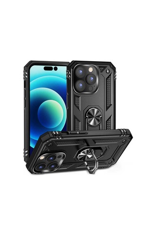 Apple Uyumlu iPhone 14 Pro Max Kılıf Zore Vega Kapak Siyah