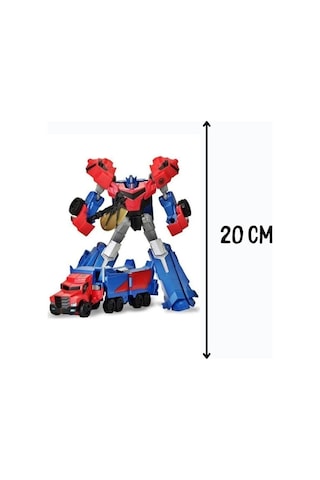 Oyuncak Robota Dönüşen Metal Transformers Robot Bumblebe Ve Optimus Prime Araba 2'li Set 20 Cm Kırmızı