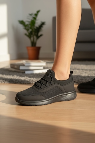Enoch Kadın Kolay Giyilebilir Hava Alan Fileli Yürüyüş Sneaker Siyah