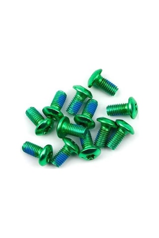 Pro Bisiklet Scooter Fren Disk Vidası Rotor Civatası 6 Vida Mtb Rotor Vidası 12li Paket Yeşil Renk