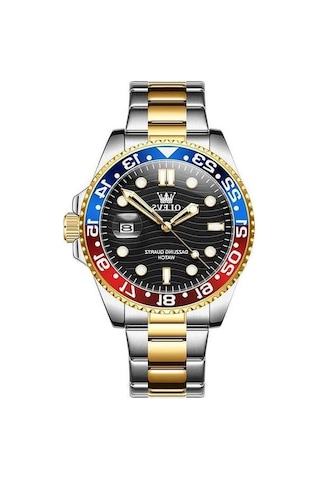 Novahub Olevs 3610 Erkekler Çelik Kayış Aydınlık Su Geçirmez Kuvars Saat Siyah Altın Renkli, Çok Renkli Çok Renkli