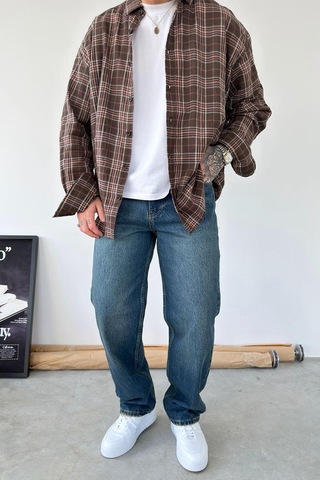 Koyu Mavi Basic Baggy Fit Pantolon Koyu Mavi