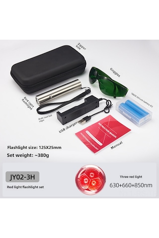 Reedark Kırmızı Işık El Feneri 3 Led 630+660+850nm Entegre Enjektör Seti, Dış Mekan Ve Acil Durumlar İçin Dayanıklı Inframerahat Aydınlatma Cihazı