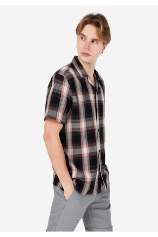 Colin's Colins Regular Fit Shirt Neck Ekoseli Erkek Lacivert Kısa Kol Gömlek Cl1067068 Q1.v1 Nav Lacivert
