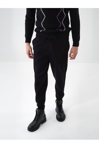 Siyah Doğal Yün Dokulu Regular Fit Pantolon 801843 Siyah